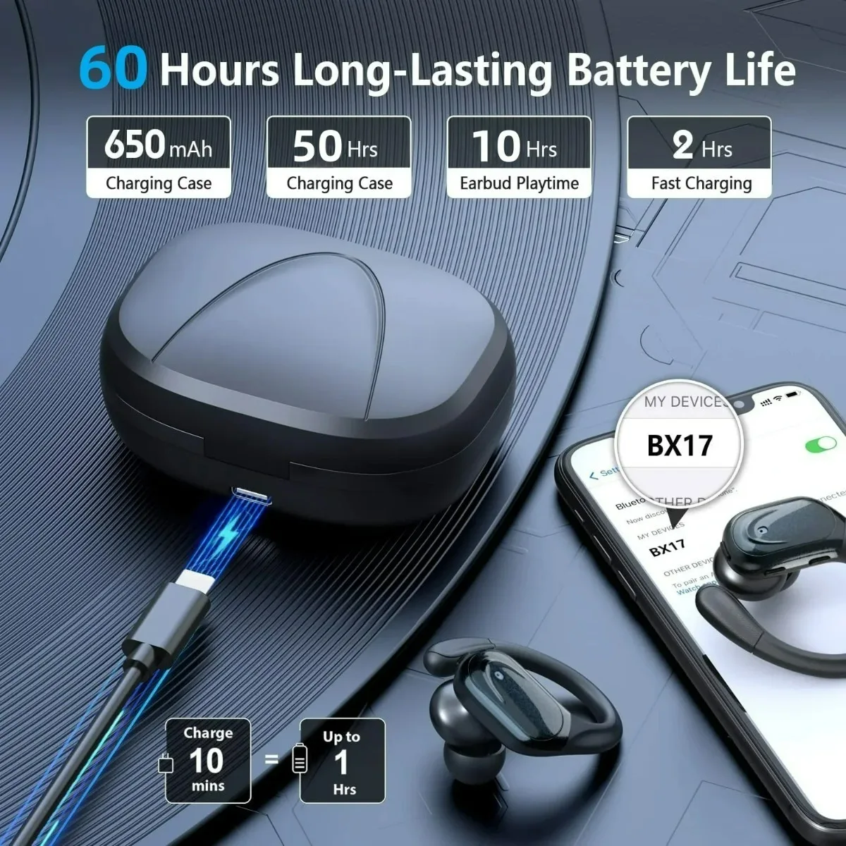 2027 New QCY Wireless Earbuds  - đánh giá và giá Usb C Cable